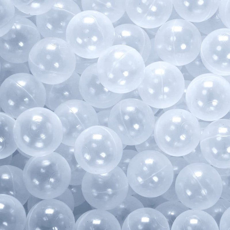 PlayMaty Clear Ball Pool Pit Balls - 100pcs Phthalate Free BPA Free Plastic Ocean Balls for Kids Fun Toys for Playhouse Play Tent Playpen Pool (Î¦2.16) - Image 1